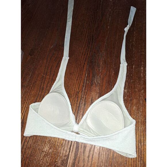 Large Blue Green Kona Sol Halter Tie Padded Bikini Swimsuit Bathing Suit Top - Picture 2 of 2